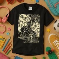 Lucky Cat Maneki Neko Japanese Good Luck Japan Life Kids T-Shirt thumb 3