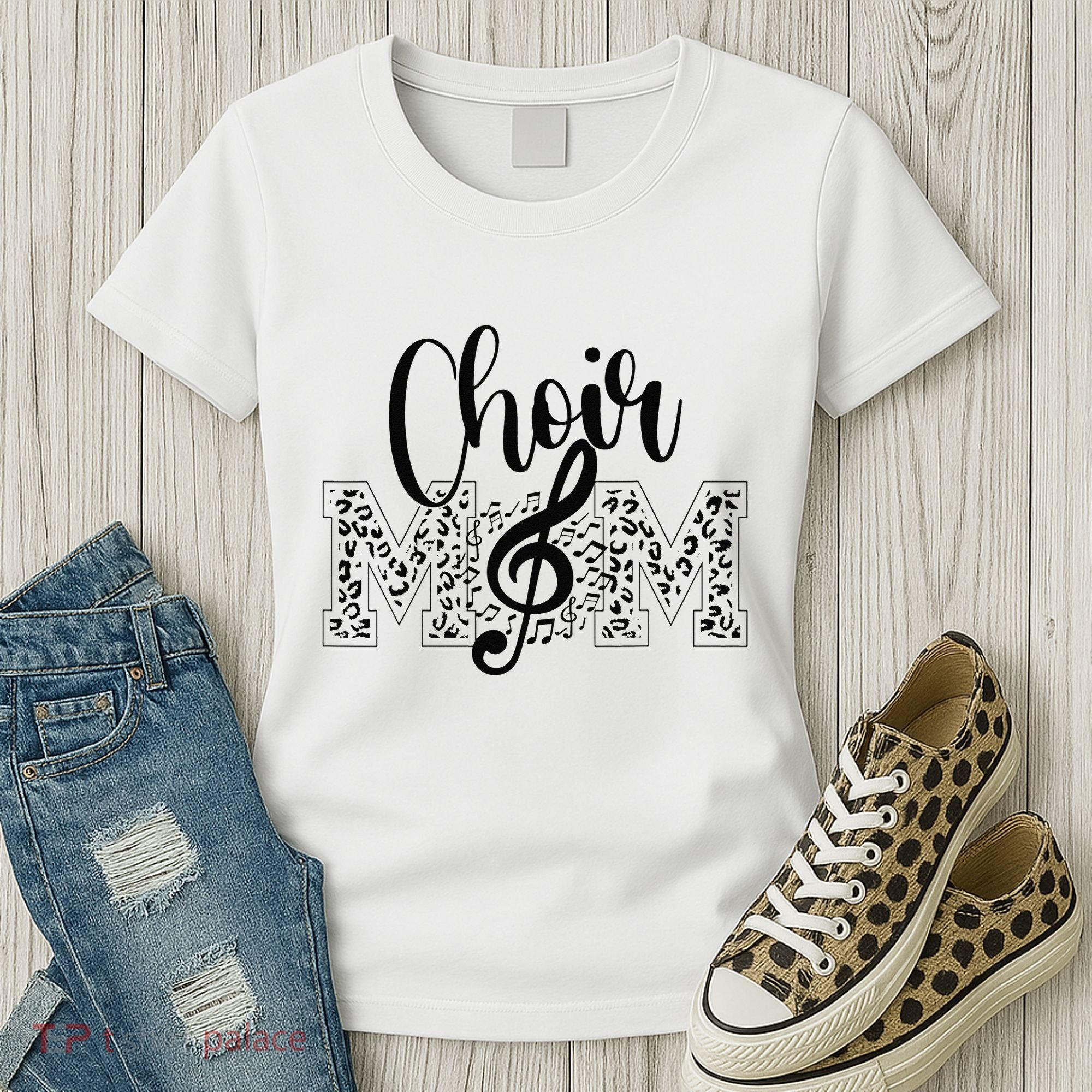 Leopard Choir Mom Choir Mama Choir Mom Gift Women's T-Shirt