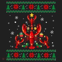 Lobster Christmas Ornat Tree Funny Xmas Gift Ugly Sweater Cool Gift Golf Towel thumb 3