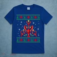 Lobster Christmas Ornat Tree Funny Xmas Gift Ugly Sweater Cool Gift T-Shirt thumb 5