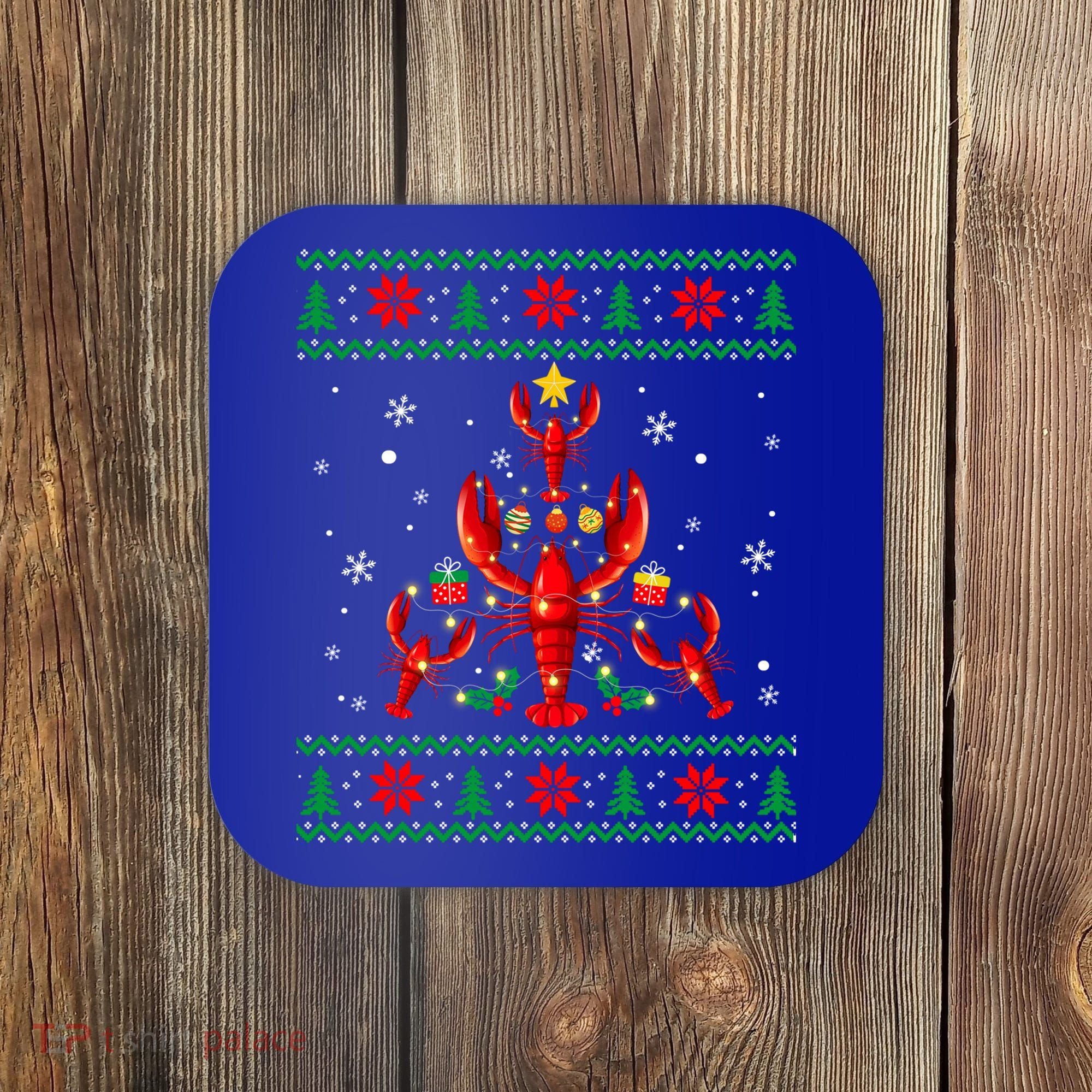 Lobster Christmas Ornat Tree Funny Xmas Gift Ugly Sweater Cool Gift Coaster