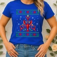 Lobster Christmas Ornat Tree Funny Xmas Gift Ugly Sweater Cool Gift Women's T-Shirt thumb 2