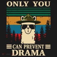 Llama Camping Only You Can Prevent Drama Gifts Men Women Polo thumb 3