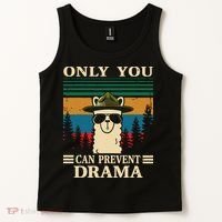 Llama Camping Only You Can Prevent Drama Gifts Men Women Tank Top thumb 2