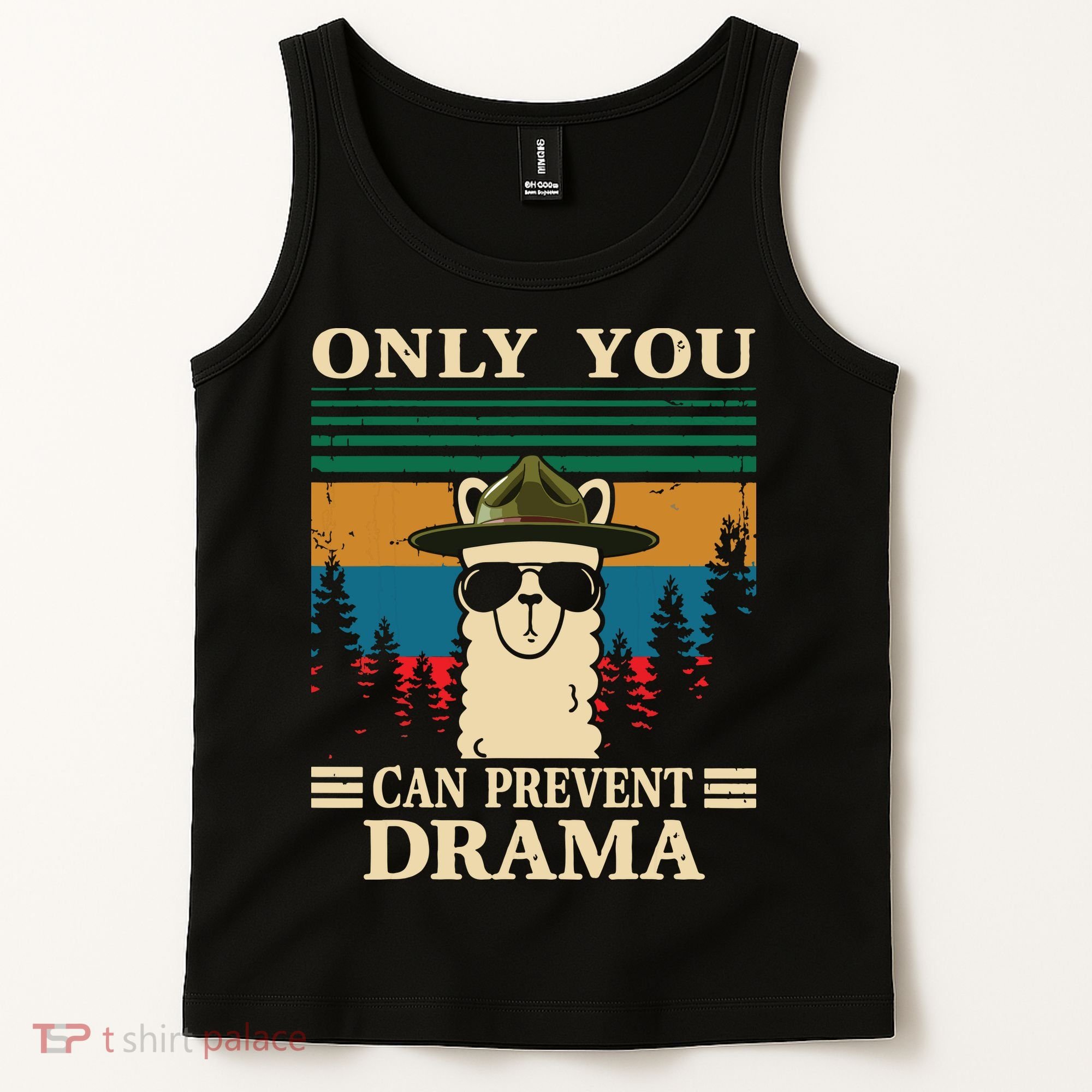 Llama Camping Only You Can Prevent Drama Gifts Men Women Tank Top