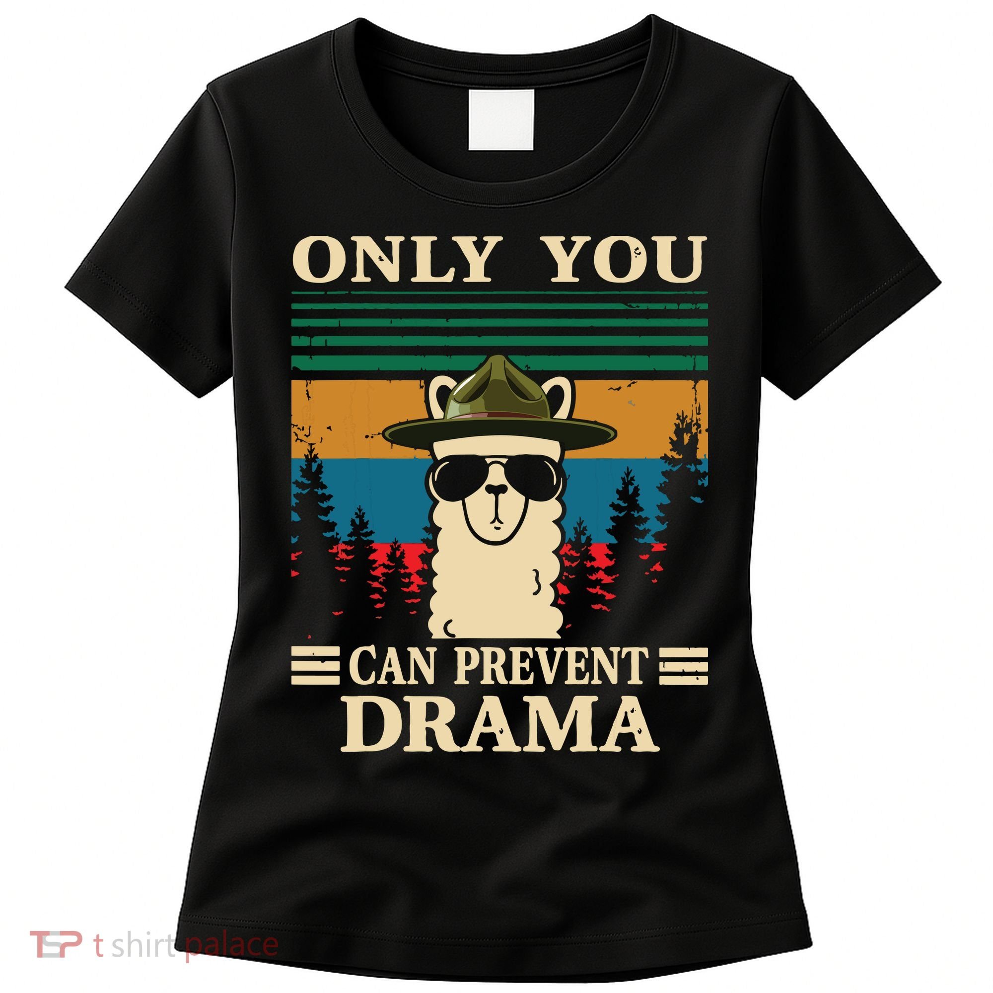Llama Camping Only You Can Prevent Drama Gifts Men Women Women's T-Shirt