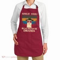 Llama Camping Only You Can Prevent Drama Gifts Men Women Apron thumb 2