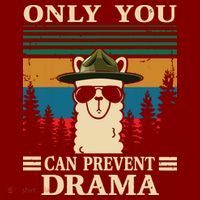 Llama Camping Only You Can Prevent Drama Gifts Men Women Apron thumb 3