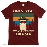 Llama Camping Only You Can Prevent Drama Gifts Men Women T-Shirt thumb 0