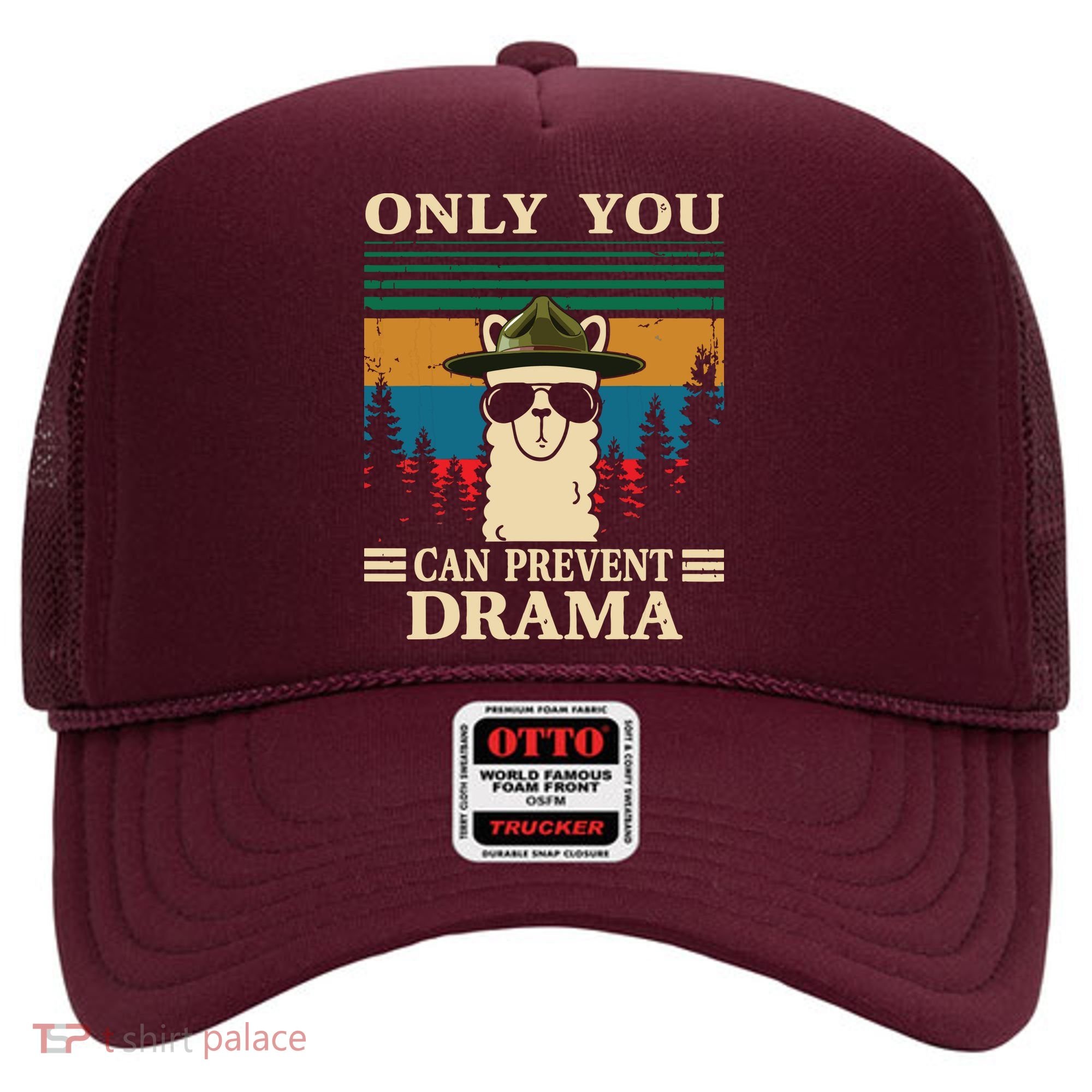 Llama Camping Only You Can Prevent Drama Gifts Men Women Hat