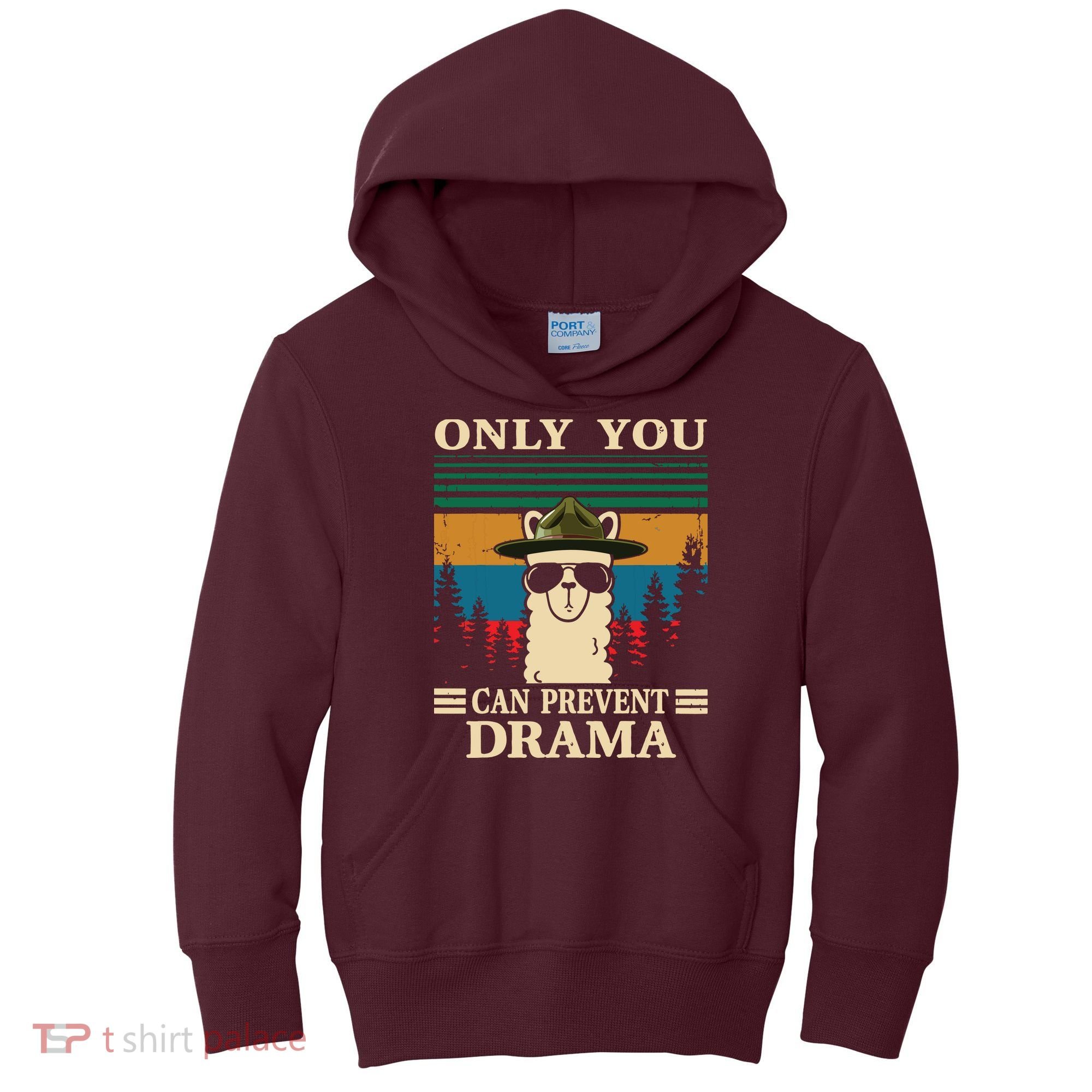 Llama Camping Only You Can Prevent Drama Gifts Men Women Kids Hoodie