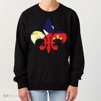 Louisiana Cajun Proud Acadiana Flag Distressed Fleur Women's Sweatshirt thumb 0