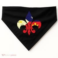 Louisiana Cajun Proud Acadiana Flag Distressed Fleur USA-Made Doggie Bandana thumb 0