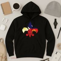 Louisiana Cajun Proud Acadiana Flag Distressed Fleur Hoodie thumb 3