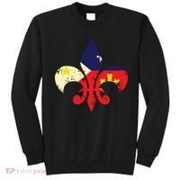 Louisiana Cajun Proud Acadiana Flag Distressed Fleur Sweatshirt thumb 0