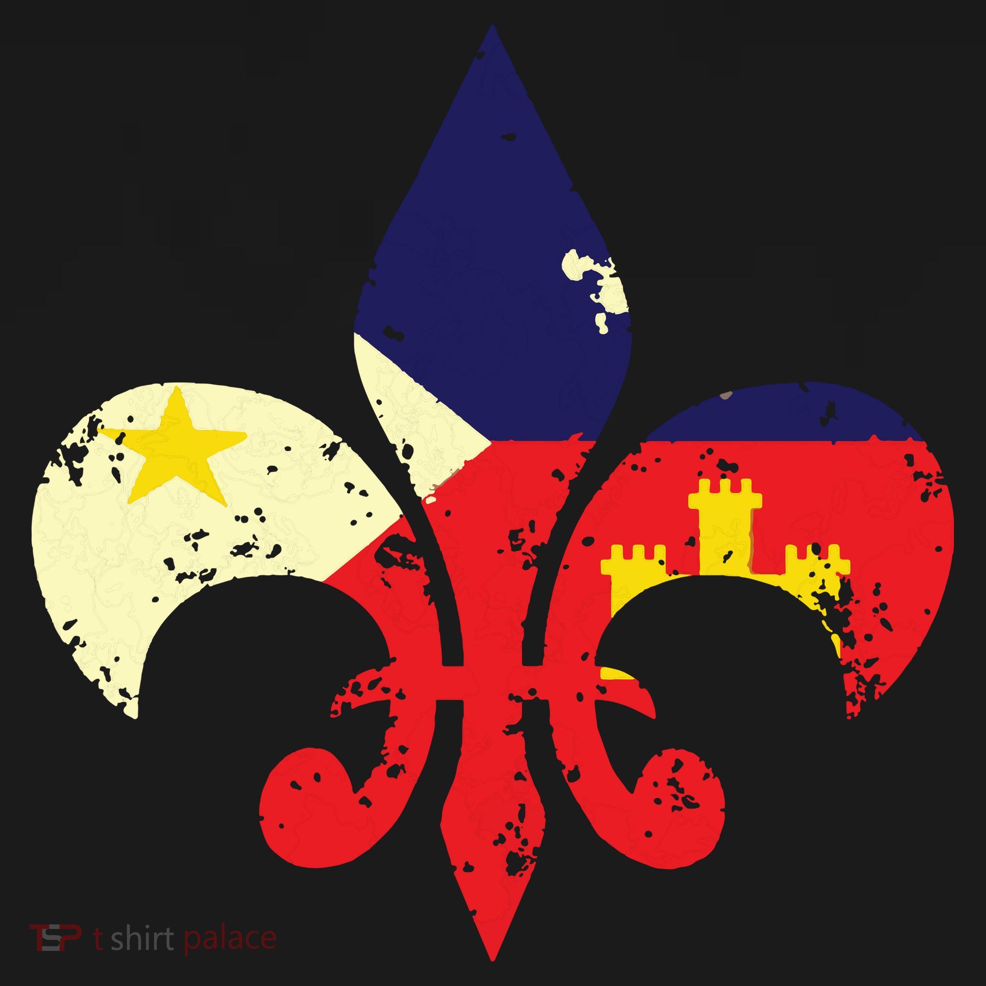 Louisiana Cajun Proud Acadiana Flag Distressed Fleur Sweatshirt