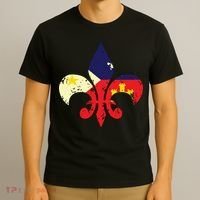 Louisiana Cajun Proud Acadiana Flag Distressed Fleur T-Shirt thumb 3