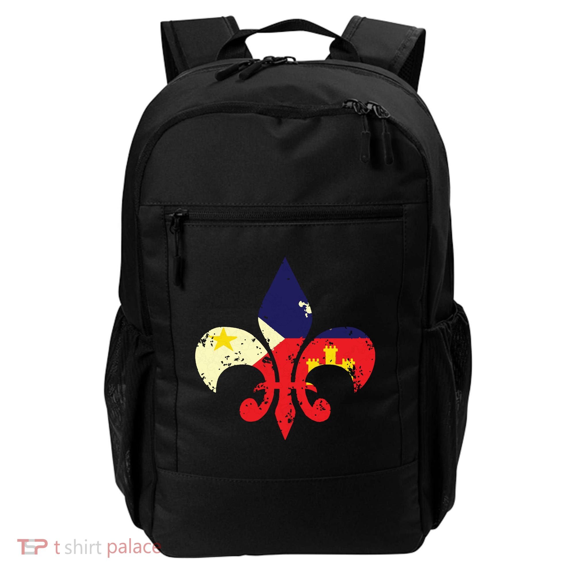 Louisiana Cajun Proud Acadiana Flag Distressed Fleur Backpack