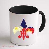 Louisiana Cajun Proud Acadiana Flag Distressed Fleur Coffee Mug thumb 1