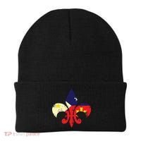 Louisiana Cajun Proud Acadiana Flag Distressed Fleur Beanie thumb 0
