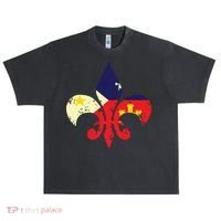Louisiana Cajun Proud Acadiana Flag Distressed Fleur Urban Oversized Heavyweight T-Shirt thumb 0