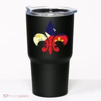 Louisiana Cajun Proud Acadiana Flag Distressed Fleur Tumbler thumb 0