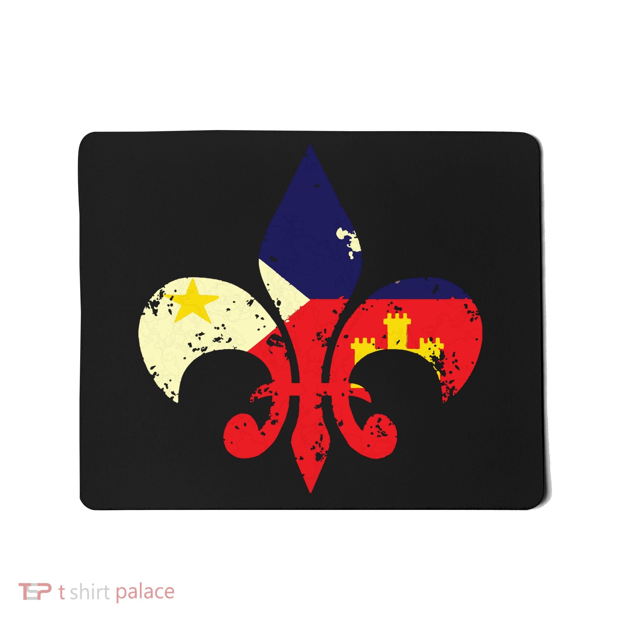Louisiana Cajun Proud Acadiana Flag Distressed Fleur Mousepad