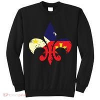 Louisiana Cajun Proud Acadiana Flag Distressed Fleur Tall Sweatshirt thumb 0