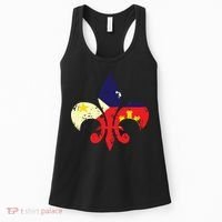 Louisiana Cajun Proud Acadiana Flag Distressed Fleur Women's Tank Top thumb 0