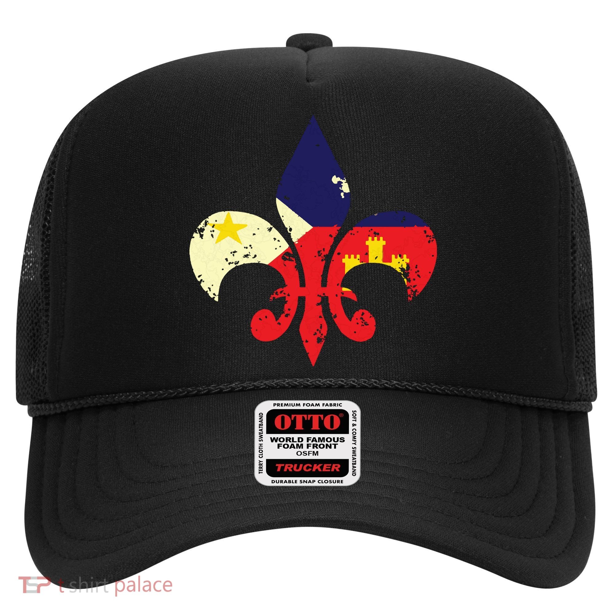 Louisiana Cajun Proud Acadiana Flag Distressed Fleur Hat