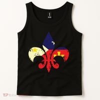 Louisiana Cajun Proud Acadiana Flag Distressed Fleur Tank Top thumb 2