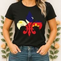 Louisiana Cajun Proud Acadiana Flag Distressed Fleur Women's T-Shirt thumb 2