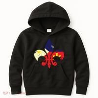 Louisiana Cajun Proud Acadiana Flag Distressed Fleur Kids Hoodie thumb 0