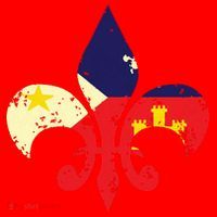 Louisiana Cajun Proud Acadiana Flag Distressed Fleur Santa Hat thumb 1
