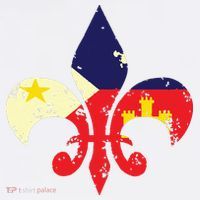 Louisiana Cajun Proud Acadiana Flag Distressed Fleur Comfort Colors Garment-Dyed Hooded Sweatshirt thumb 2
