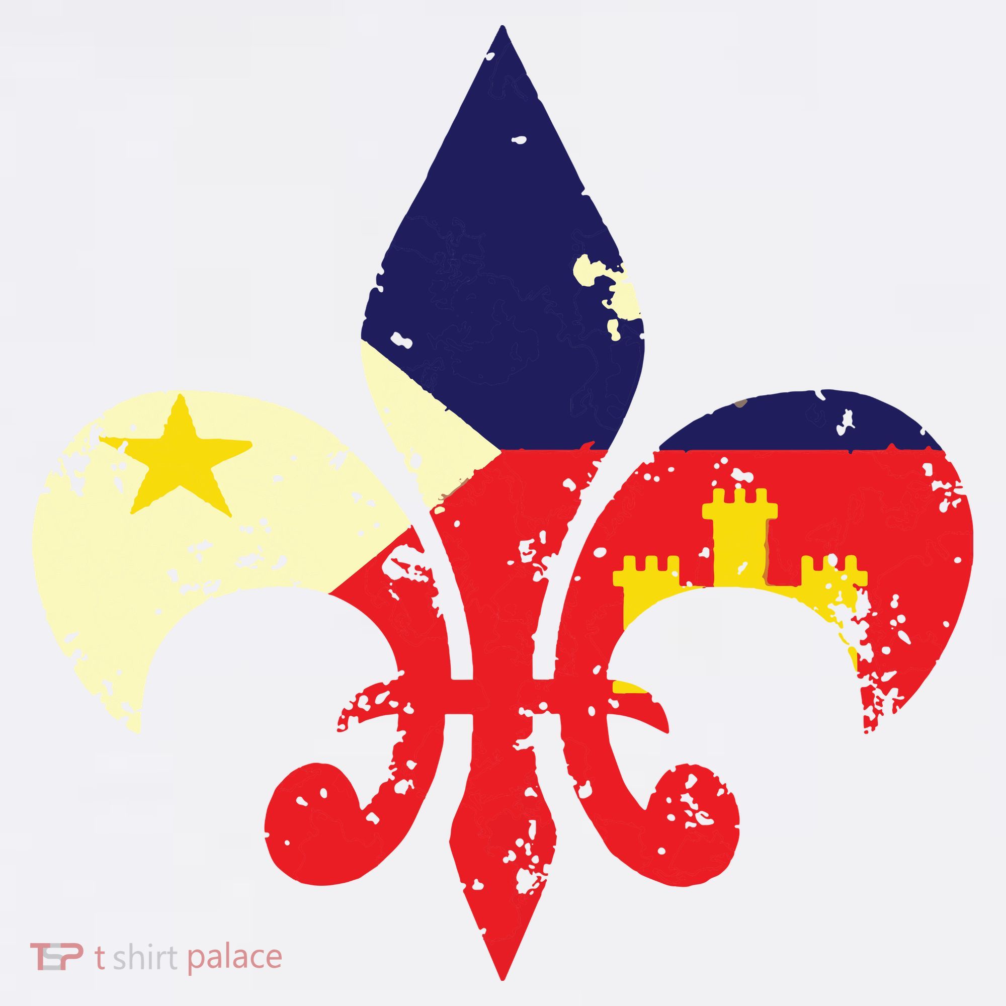 Louisiana Cajun Proud Acadiana Flag Distressed Fleur Comfort Colors Garment-Dyed Hooded Sweatshirt