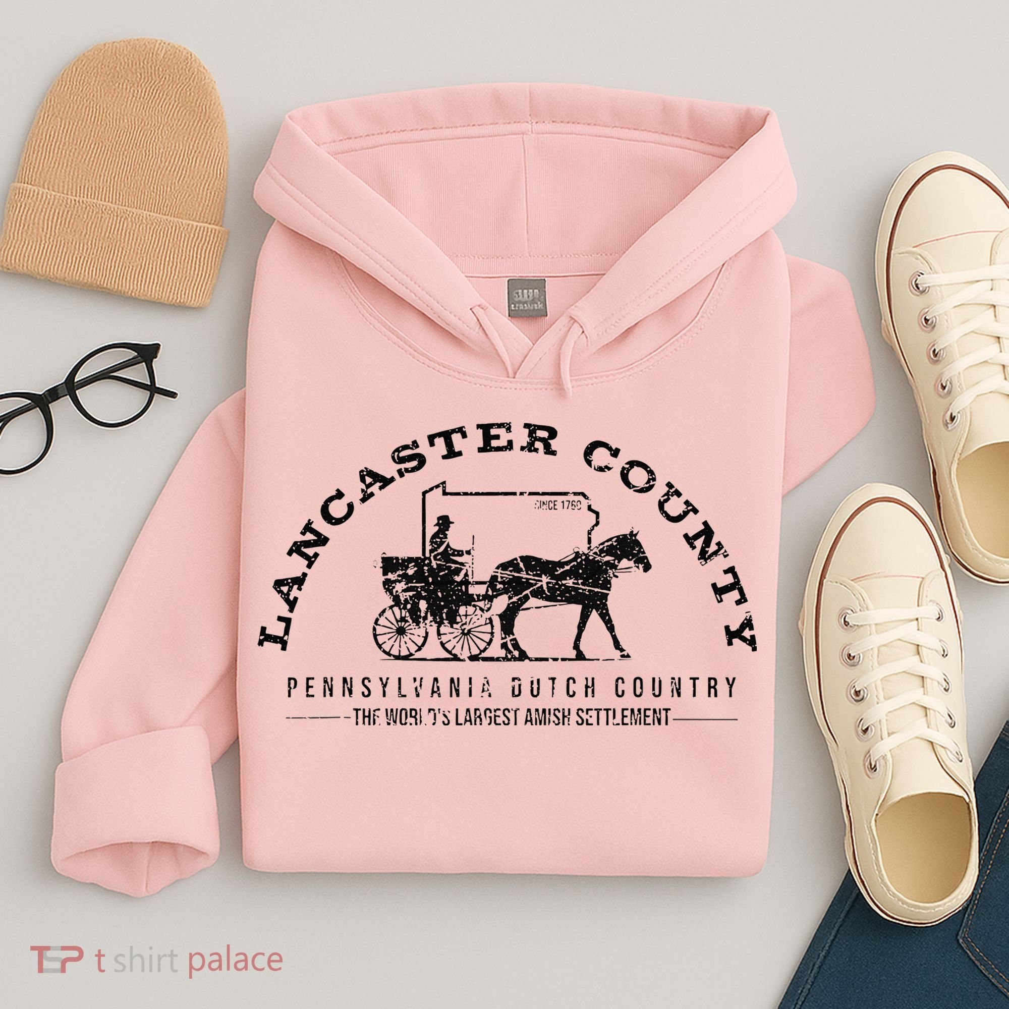 Lancaster County Pennsylvania Amish Settlement Est 1760 Hoodie