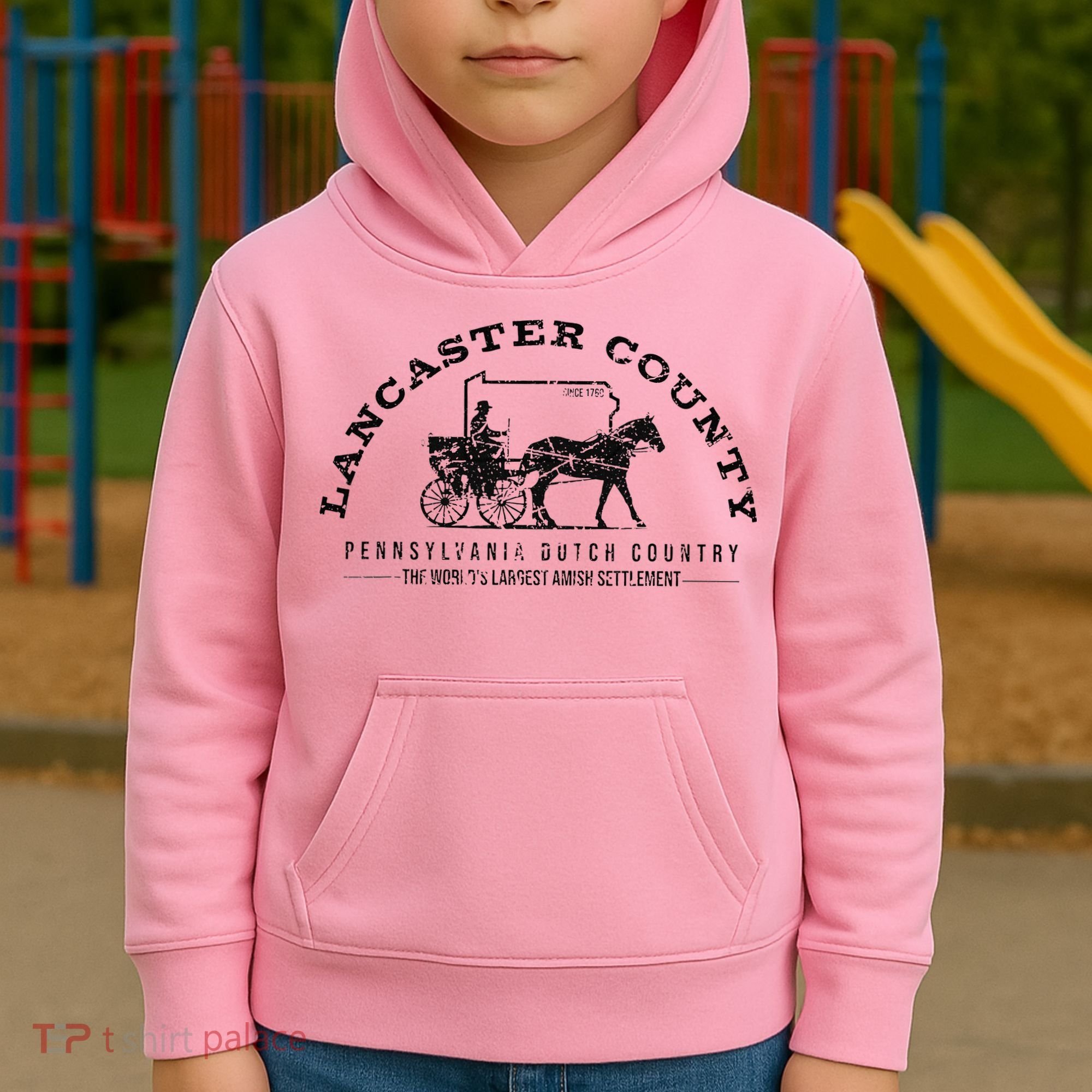 Lancaster County Pennsylvania Amish Settlement Est 1760 Kids Hoodie