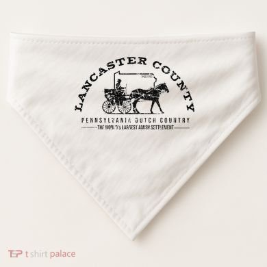 Lancaster County Pennsylvania Amish Settlement Est 1760 USA-Made Doggie Bandana