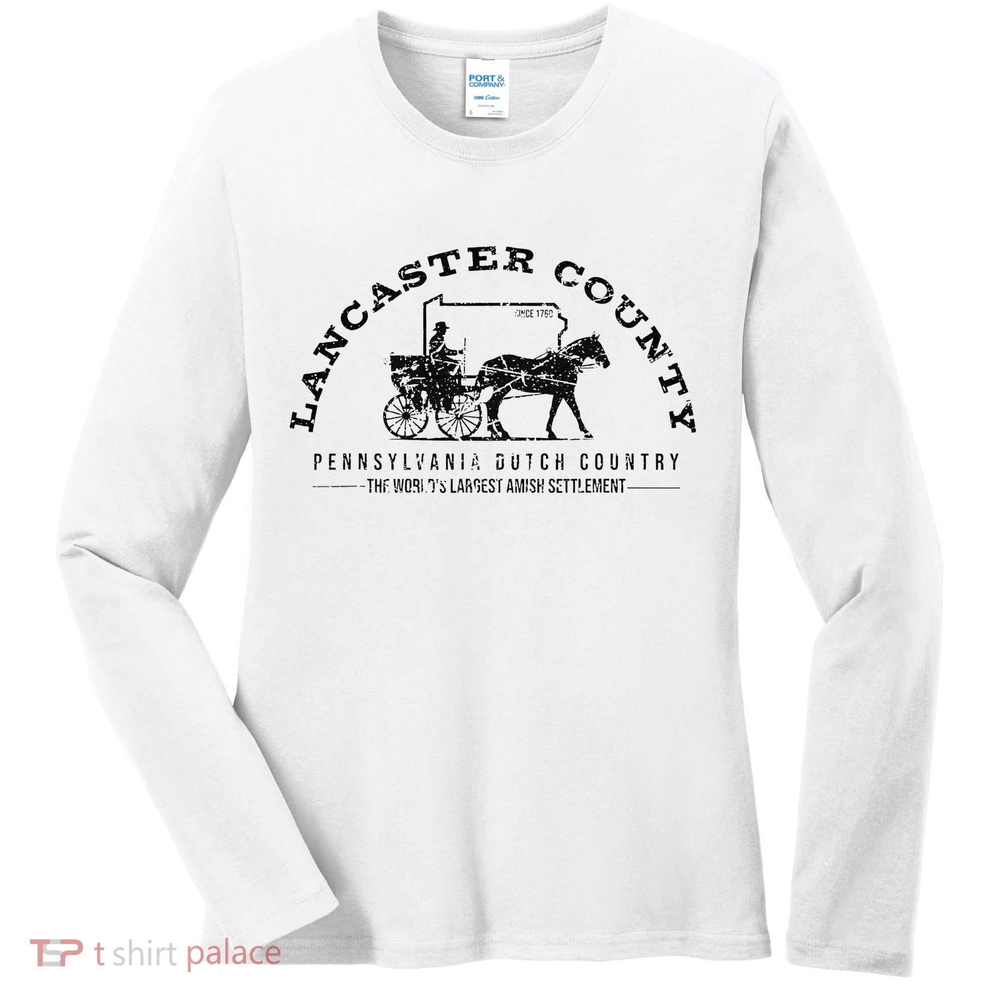 Lancaster County Pennsylvania Amish Settlement Est 1760 Women's Long Sleeve Shirt