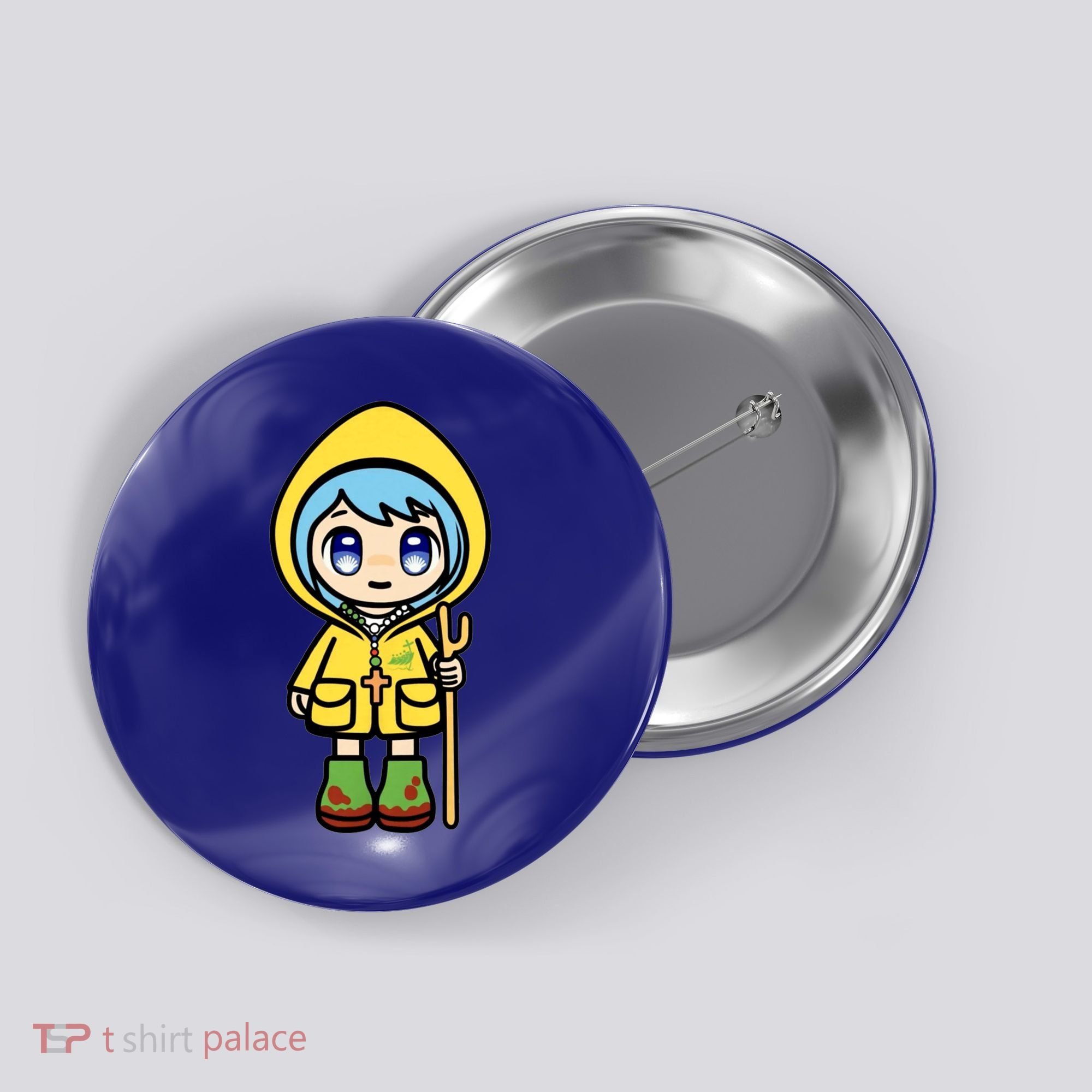 Luce Catholic Pilgrim Anime Mascot Of The 2025 Jubilee Button