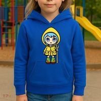 Luce Catholic Pilgrim Anime Mascot Of The 2025 Jubilee Kids Hoodie thumb 3