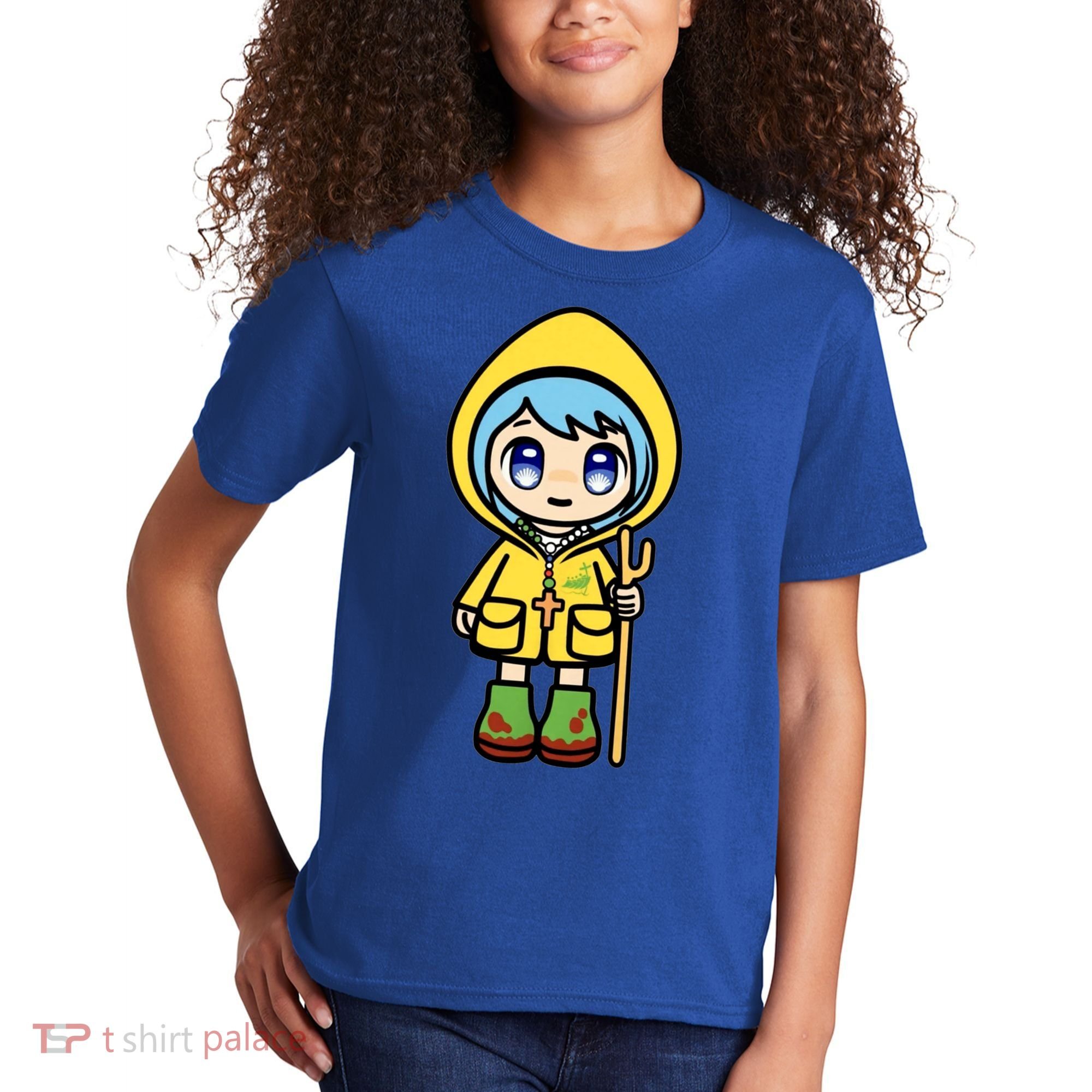 Luce Catholic Pilgrim Anime Mascot Of The 2025 Jubilee Kids T-Shirt