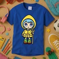 Luce Catholic Pilgrim Anime Mascot Of The 2025 Jubilee Kids T-Shirt thumb 3