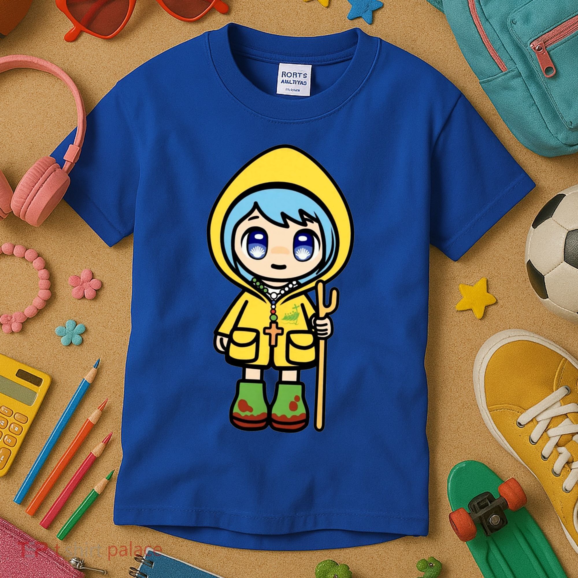 Luce Catholic Pilgrim Anime Mascot Of The 2025 Jubilee Kids T-Shirt