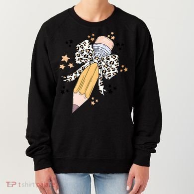 Leopard Coquette Pencil Teacher Student Women's Sweatshirt