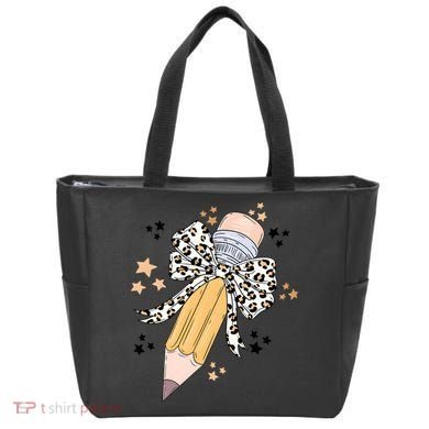 Leopard Coquette Pencil Teacher Student Tote Bag