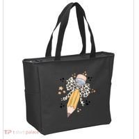 Leopard Coquette Pencil Teacher Student Tote Bag thumb 2