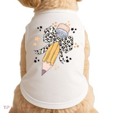 Leopard Coquette Pencil Teacher Student Doggie Tank