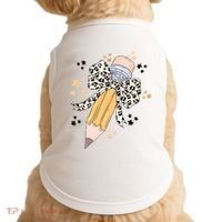 Leopard Coquette Pencil Teacher Student Doggie Tank thumb 0